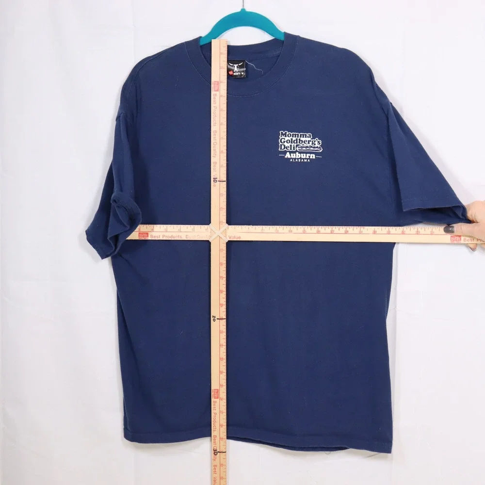 Hanes Momma Goldbergs Deli T-Shirt Mens XL Blue Auburn Alabama Graphic Tee‎